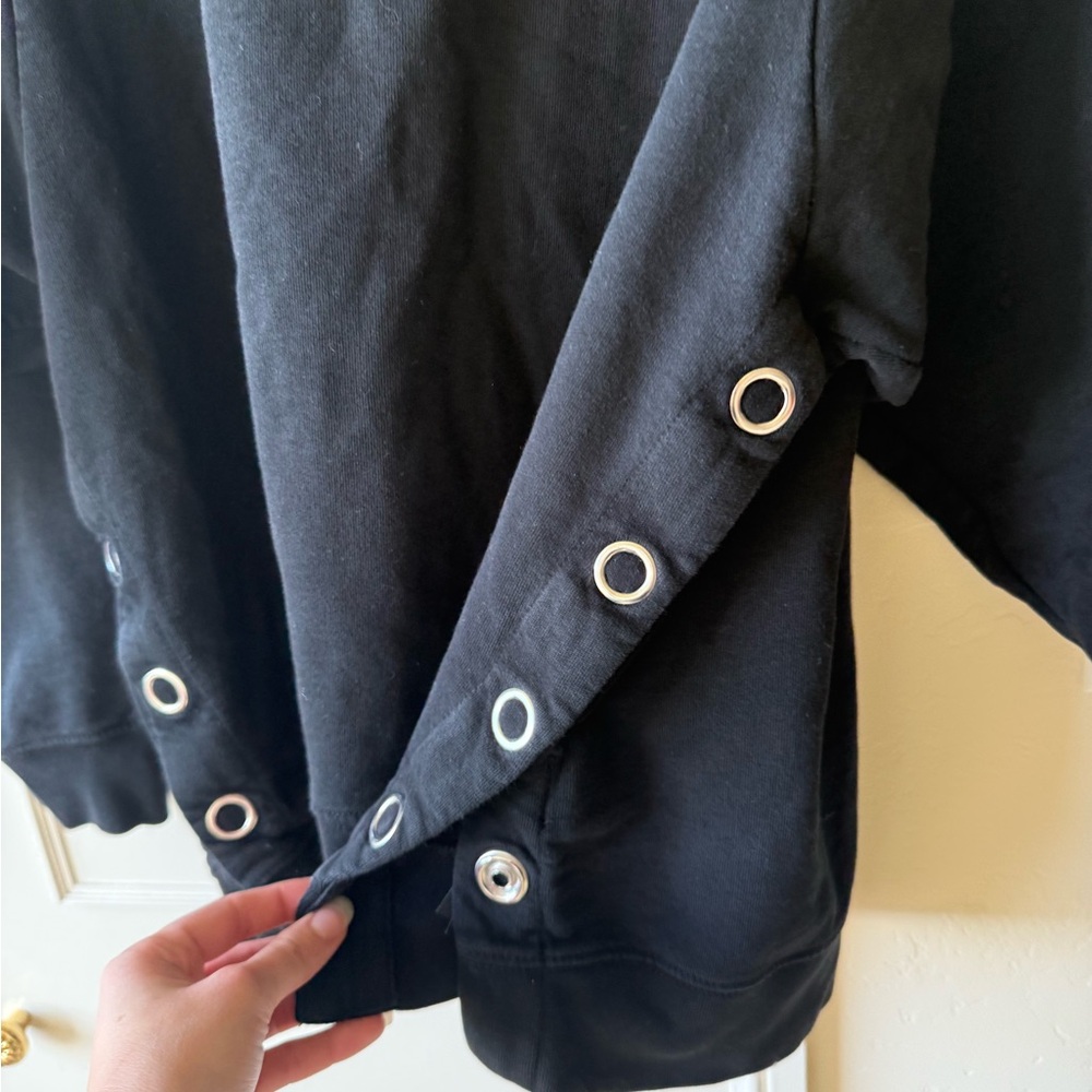 ALLSAINTS Leti Freida Side-Snap Sweatshirt Size M - Picture 8 of 9